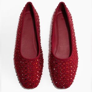 H&M Red Studded Women's Flats